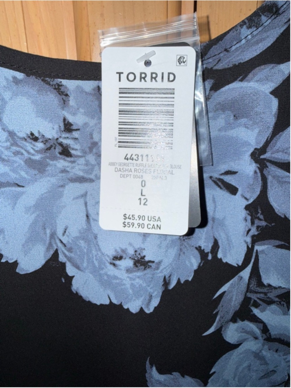Torrid Abbey Georgette Ruffle Top (Size L//12/0X) - Picture 4 of 5